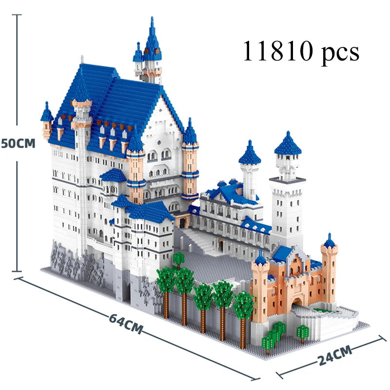 Huge Swan Stone Castle Micro Mini Block 10000pcs Building Set High-Difficulty Puzzle Ultimate Achievement Cool Decor Time-Killer