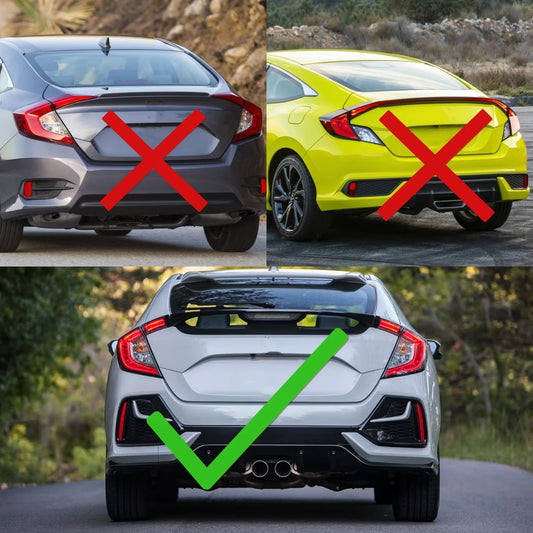 LED Tail Lights for Honda Civic Hatchback Type-R 2016-2021 Dynamic Turn Signal Black Rear Lamps Assembly Not Fit Sedan Coupe