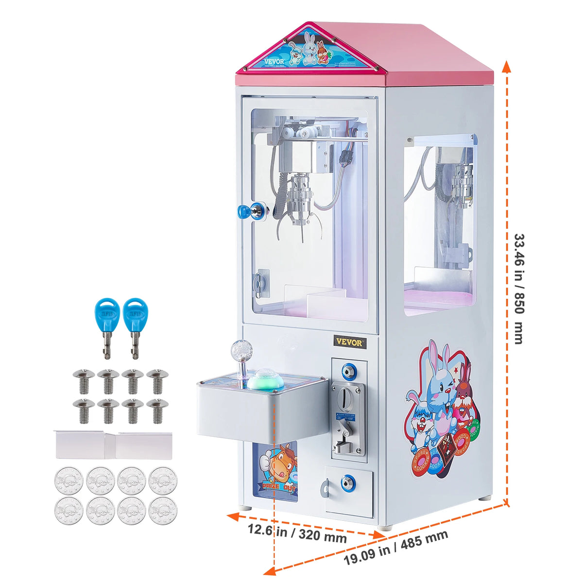 SucceBuy Claw Machine 0-3” Jaw Diameter 0-5” Jaw lifting Crane Prize Grabber Commercial Arcade Game Toys For Kids Boys &Girls