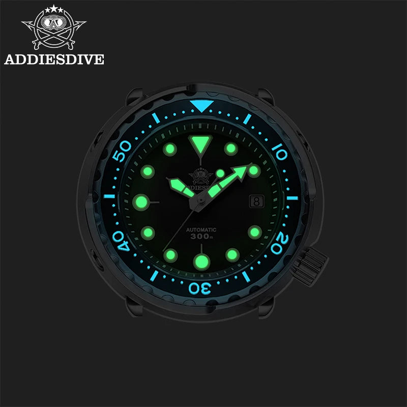 ADDIESDIVE Automatic Mechanical Watch Male Stainless Steel Scratch Proof Waterproof Diving Watch Business Leisure Watch AD2522