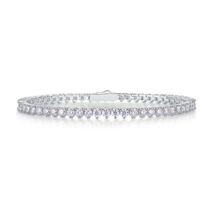 JIUZUAN Moissanite Tennis Bracelet 925 Sterling Silver 18K Gold Plated Tapered Round Design Gift for Women with GRA Certificate