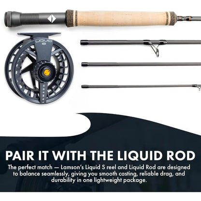 Liquid SSeries HD Fly Fishing Reels for AllWater Environments: Large Arbor Design with Powerful Sealed Drag System and Pressure