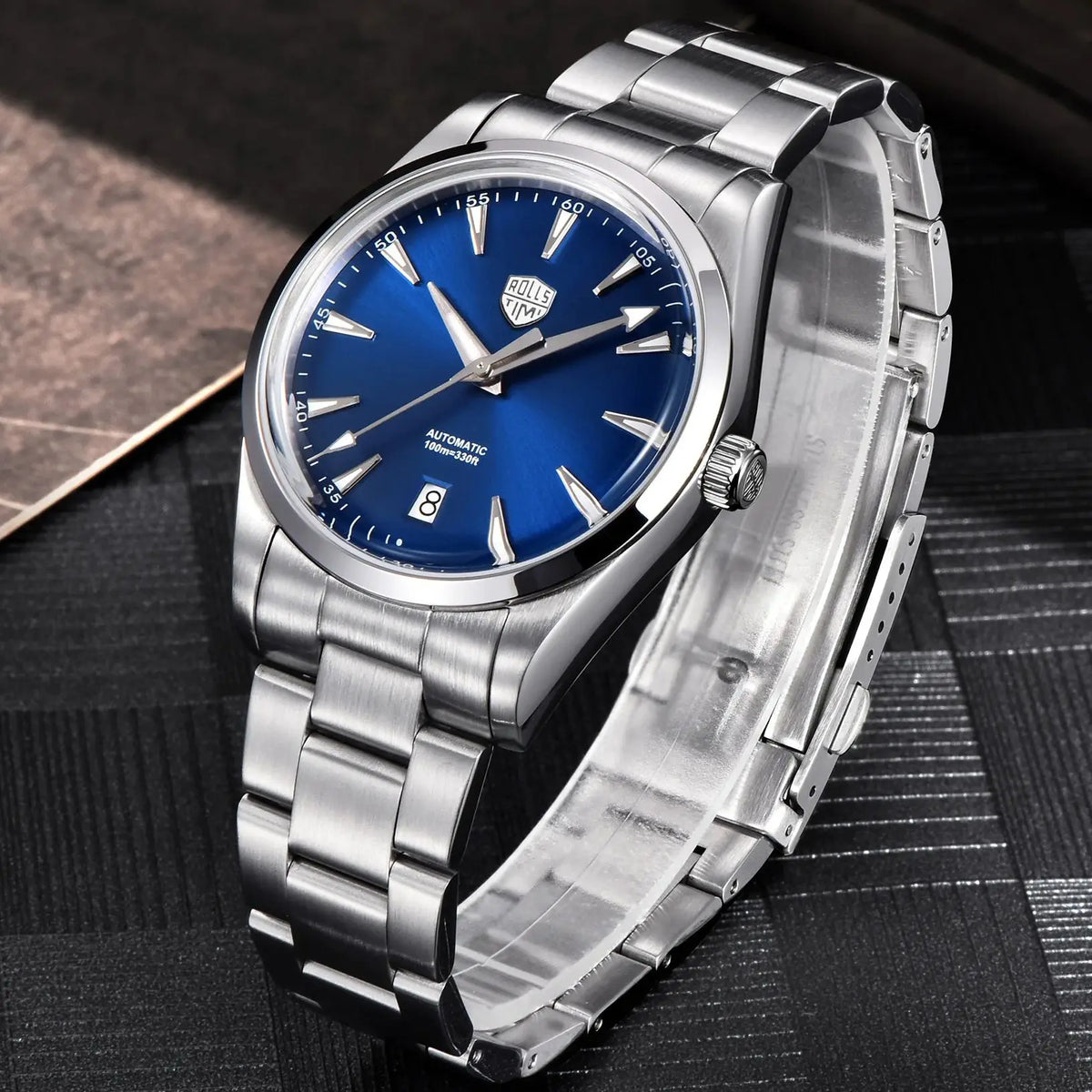 2025 New Rollstimi Men's Watches Luxury Automatic Watch For Men AR Sapphire crystal 100M Waterproof Mechanical Wristwatch Men