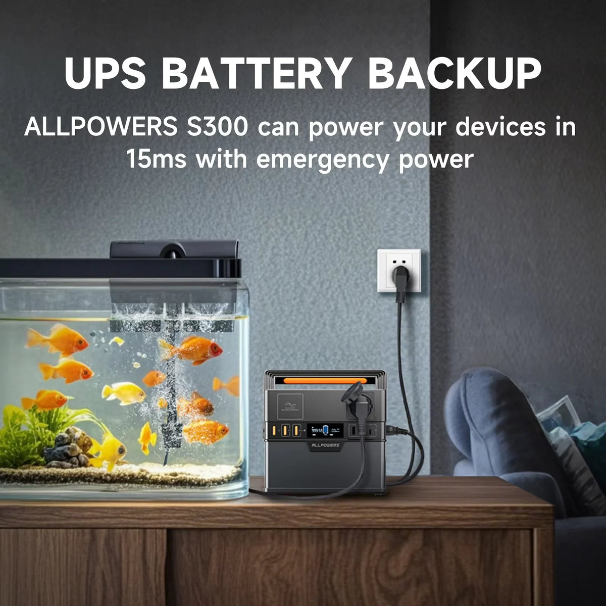 ALLPOWERS Portable Power Station S300 Solar Generator & 100W Foldable Solar Panel for Camping RV