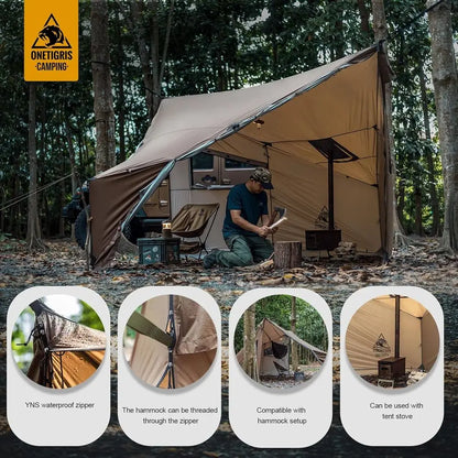 Large 4-Person COZSHACK Tent with Stove Jack, Windproof and Waterproof for Wood Stove Camping, Ideal for Bushcraft, Travel, and
