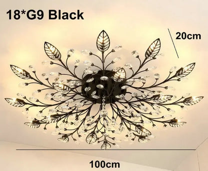 Modern Minimalist Crystal Ceiling Light Tree Branch American Style Creative Personality Living Room Designer Bedroom Bookstore