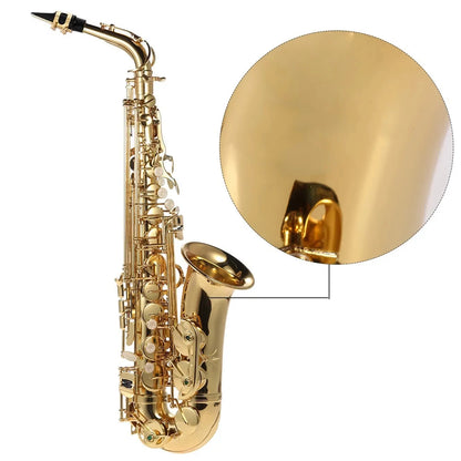 US Eb Alto Saxophone Brass Lacquered Gold E Flat Sax 802 Key Type Woodwind Instrument Cleaning Brush Cloth Gloves Strap Padded