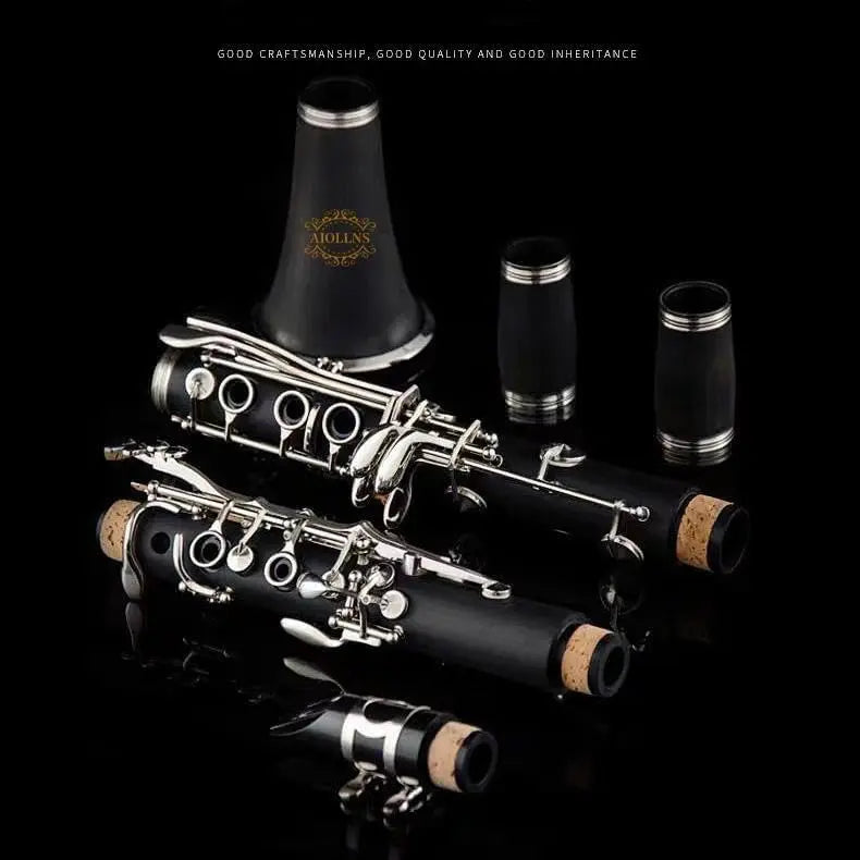 Bb Student Clarinet with 10 Reeds, Stand, Hard Case, and Cleaning Cloth for Professional Use