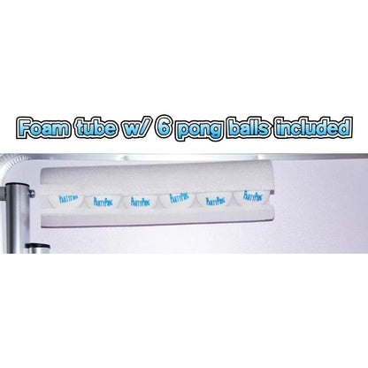 8Foot Folding Portable Pong Table with Optional Cup Holes and LED Lights for Indoor Outdoor Recreation Ideal for Home Game Room