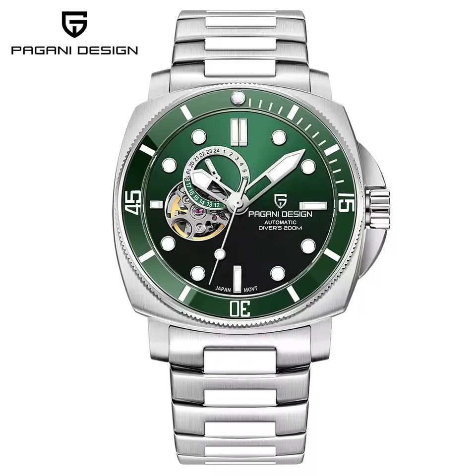 PAGANI DESIGN Top Brand Mechanical Tourbillon Men watch Japan Movt 24-hour Display Luxury Watch Sapphire Luminous Dive Man watch