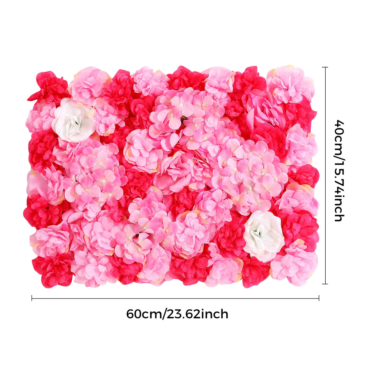 Reusable Artificial Flower Wall Panels 12 Pieces Gradient Pink Fake Dahlia Rose Wall Mount Decor for Restaurant Shop Office Celebration
