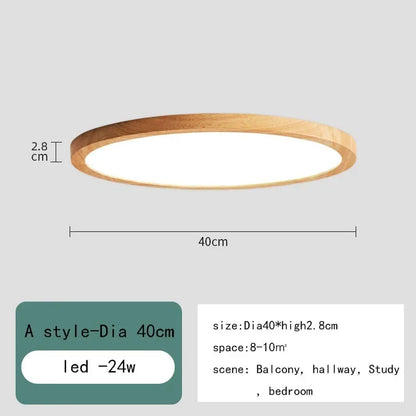 Solid wood LED ceiling light simple wooden design living room master bedroom dining room balcony new lighting fixtures