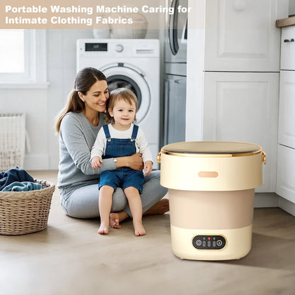 Portable Washing Machine With Spin Dryer, Fully Automatic 13L Folding Mini Washing Machine For Underwear, Baby Clothes Cleaning
