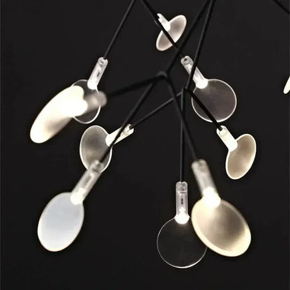 Nordic Circular Chandelier Living Room Kitchen Corridor Postmodern Tree Branch Design Firefly LED Pendant Light Led Lamp