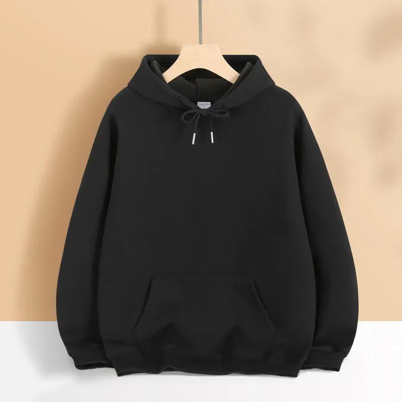 400G Heavy-duty Velvet Autumn and Winter Hooded Sweater Multi-color Solid Color Simple and Thick Sports Hoodie for Men and Women