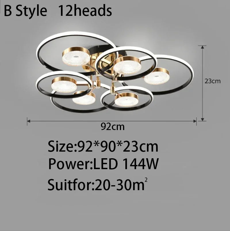 Modern Minimalist Living Room Dining Room Ceiling Light Creative Layering LED Bedroom Interior Decoration Light