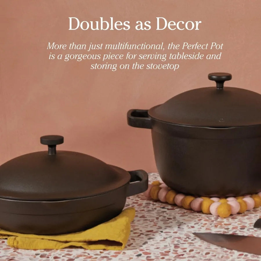 Perfect Pot - Mini 2.5Qt Nonstick Ceramic Sauce Pan with Lid Versatile Cookware for Stovetop and Oven Ideal for Steam Baking Br