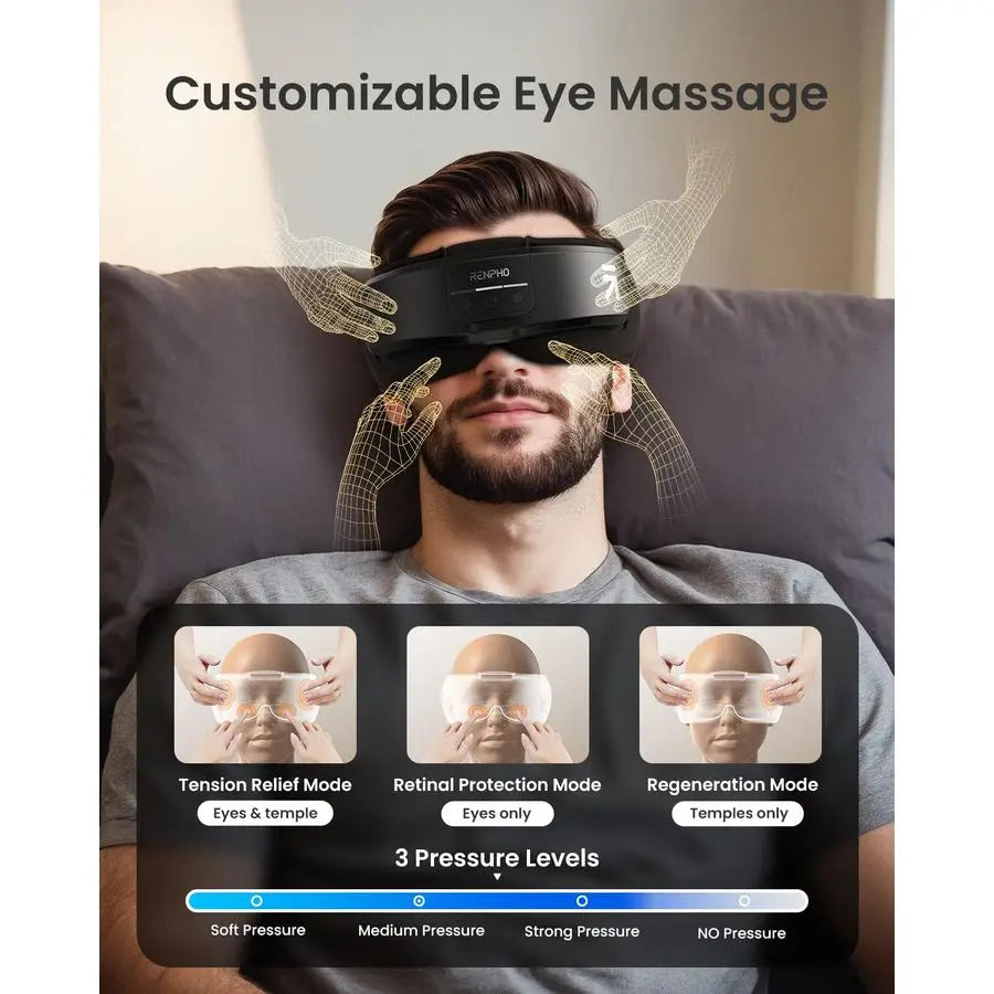 Eyeris Shift, Eye Massager with Heat Eye Massager amp Sleep Mask for Migraine, Birthday Gifts for Women Men Mom Dad, Face Head T