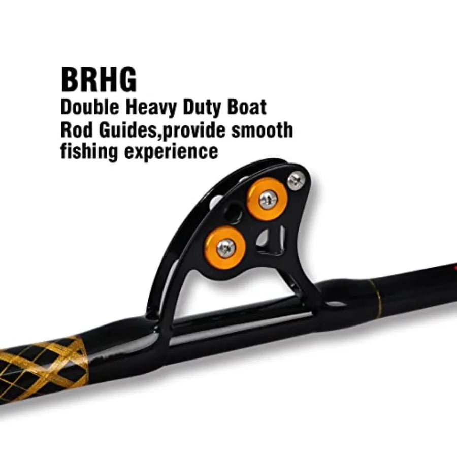Bent Butt Fishing Rod 2 Piece Saltwater Offshore Trolling Rod for Big Game Deep Drop Fishing Heavy Duty Conventional Bo