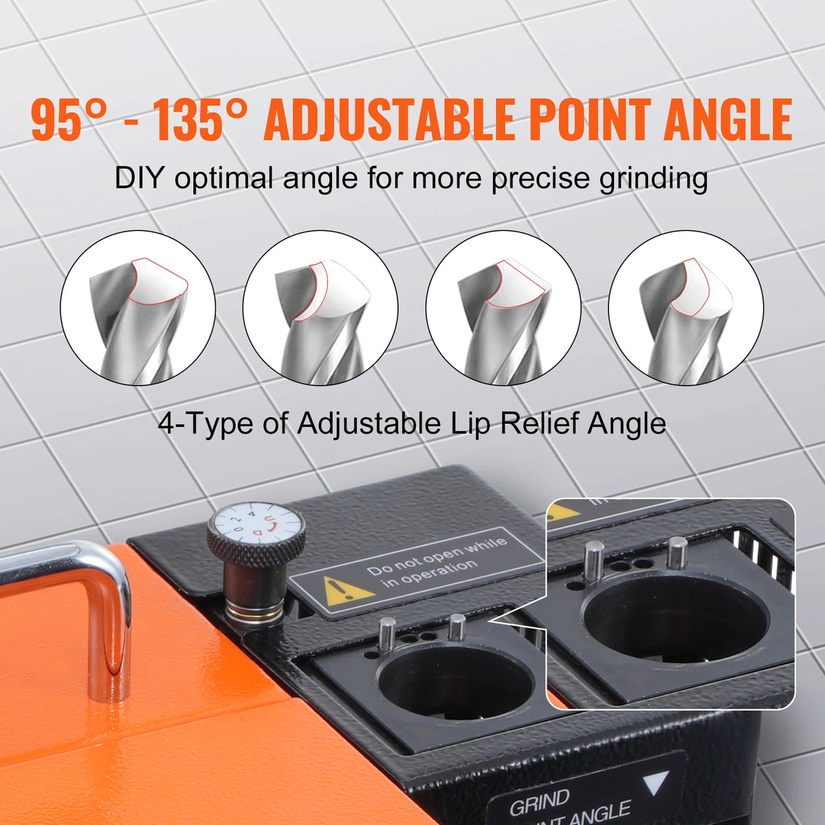 SucceBuy Drill Bits Sharpener 3-13mm Mill Grinder Sharpener Sharpening Angle Grinder with 11 Collets For Factory Workshop