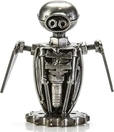 Recycled Metal Art Sculpture: Handcrafted Steel Creation from Scrap, Nuts and Bolts, Unique Handmade Artwork