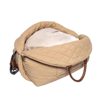 Mew Travel Pet Bed Soft Carrier for Small Dogs amp Cats, WaterResistant Quilted Shell, Adjustable Belts for Car Travel, AntiSlip