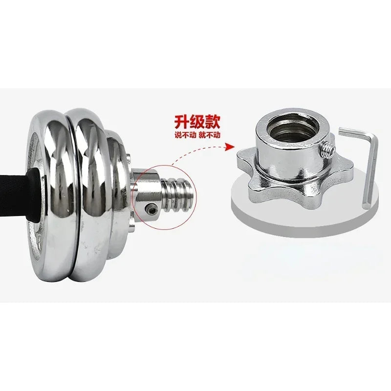 Upgrade Upgrade Barbell Combination Set Gym Household 15 / 30 / 20kg Fitness Free Weight Replace All Steel Electroplated Dumbbel