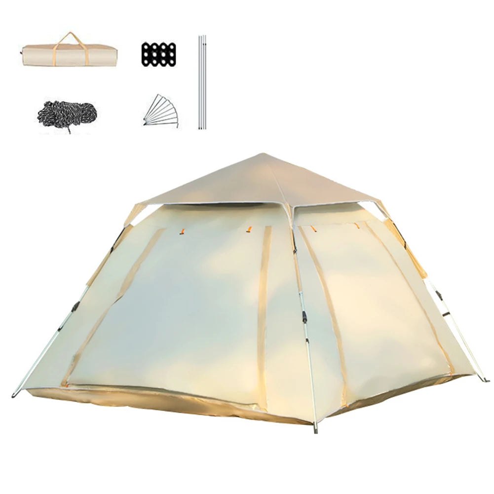 Easy Pop Up Camping Tents Waterproof Two Doors Instant Tent Automatic Quick Opening Backpacking Tent for Family Camping Tent
