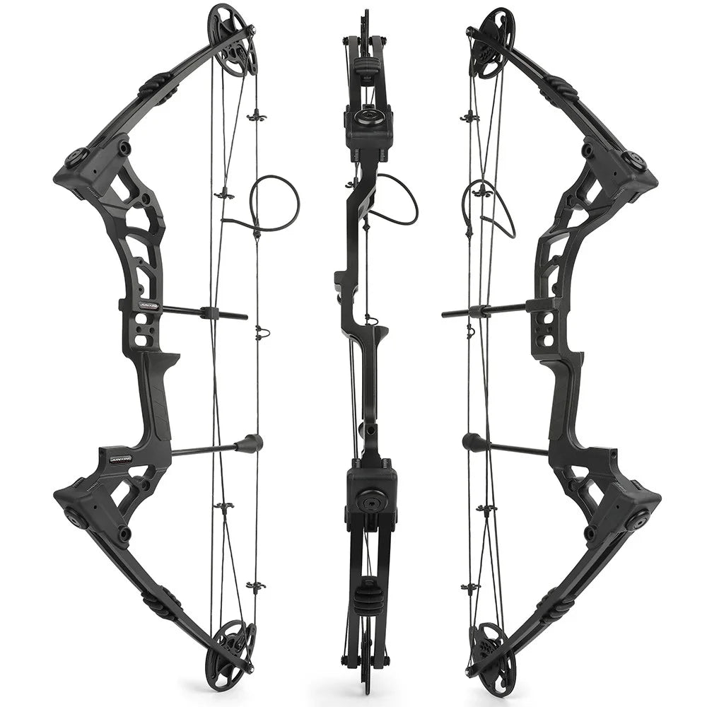 Compound Bow 0-70lbs Adjustable 80% Let-off 320fps Magnesium Alloy Riser Right Hand for Hunting Shooting Outdoor Target