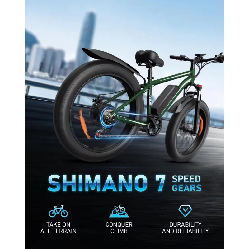 New Electric bicycle 26-inch 1000W 48V 15AH lithium battery electric bike, the first choice for smooth and comfortable travel