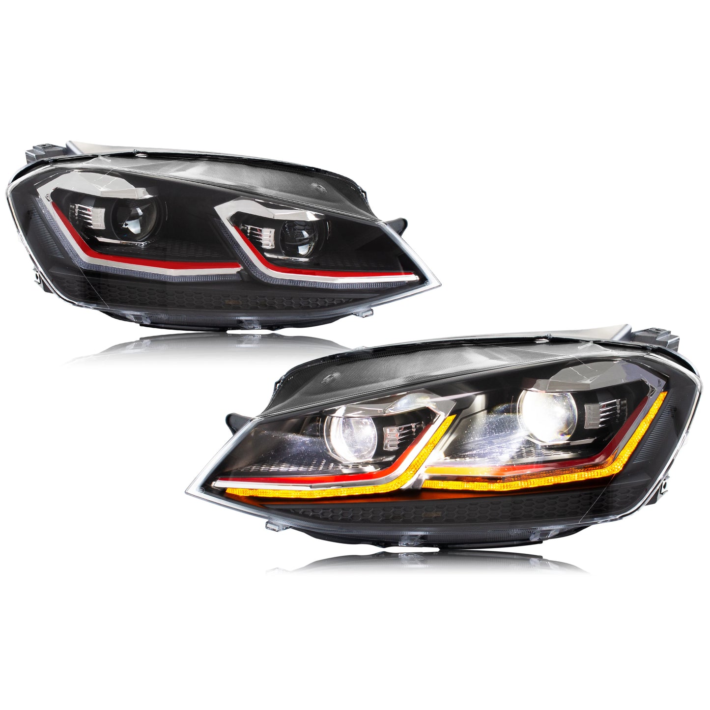 LED Headlights for Volkswagen VW Golf VII Golf MK7 TSI TDI 2012-2017 Dynamic Front Lamps Assembly [Not Fit GTI/R/GTD/MK7.5]