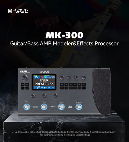 M-VAVE MK300 Guitar Multi-Effects Processor 120 Amps 360 Effects 3.5" Touchscreen 10H Battery Stereo Looper for Stage Studio