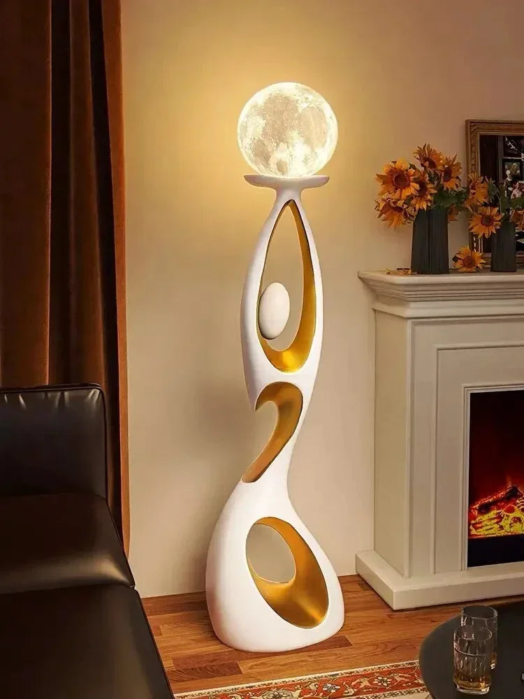 NEW Home Decoration Art Light Luxury Creative Living Room TV Cabinet Floor Decoration Night Glow Resin Sculpture LED Floor Lamp