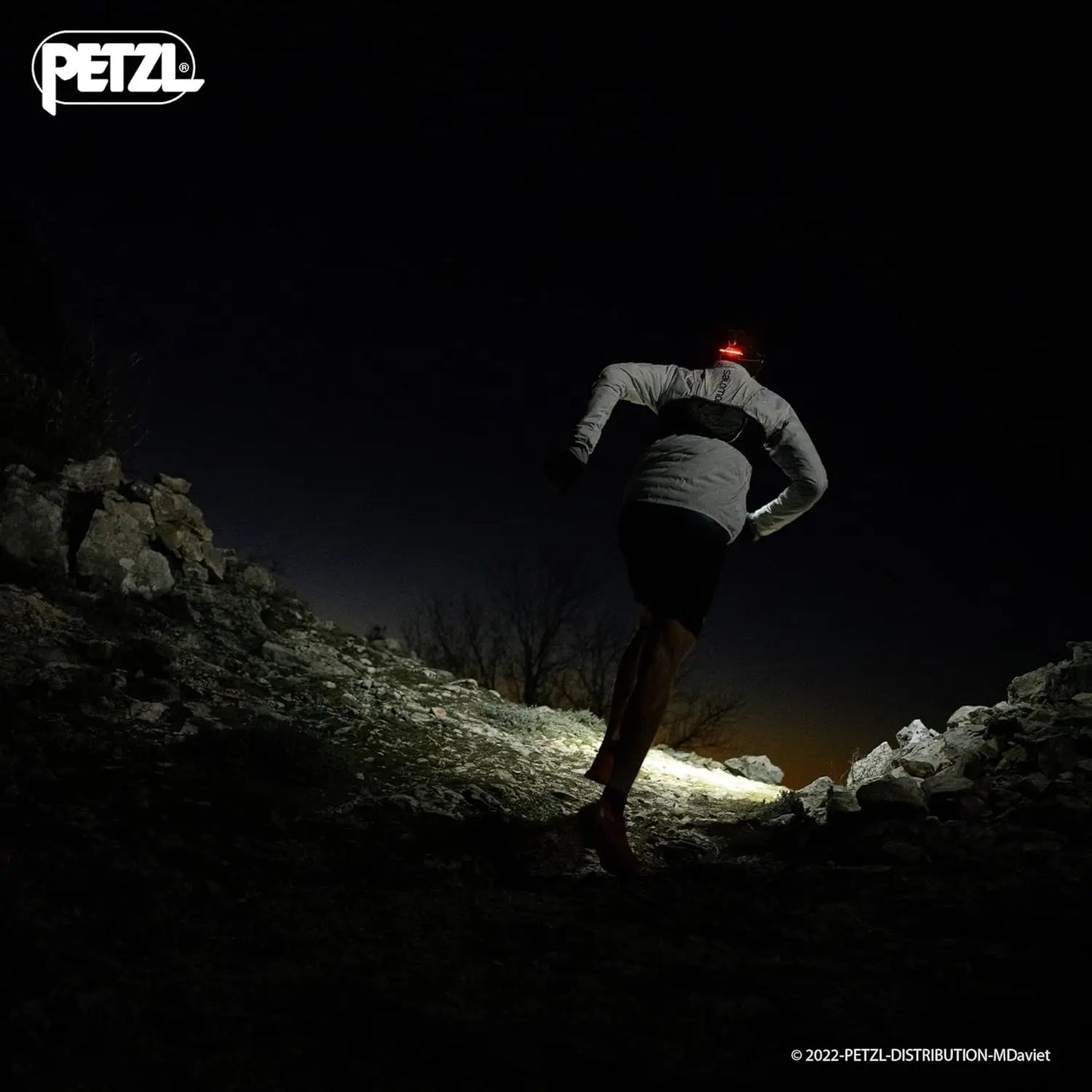 Rechargeable Headlamp with 1500 Lumens and Reactive Lighting for Night Running