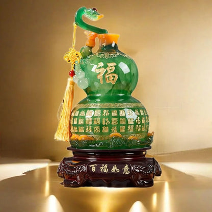 Colorful Glazed Brass Lucky Wooden Gourd for Home, Office, and Celebration Gifts