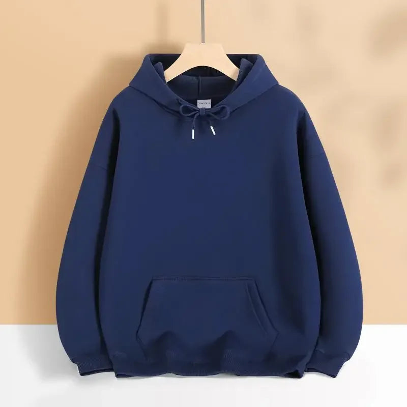 400G Heavy-duty Velvet Autumn and Winter Hooded Sweater Multi-color Solid Color Simple and Thick Sports Hoodie for Men and Women