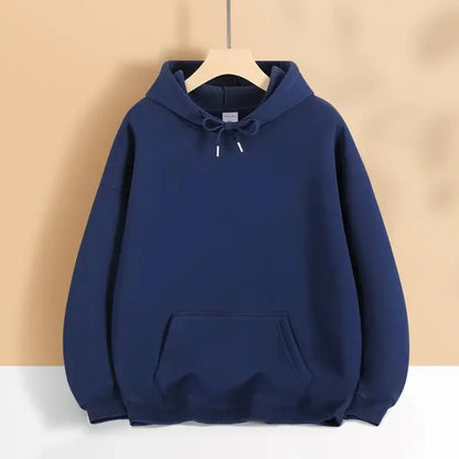 400G Heavy-duty Velvet Autumn and Winter Hooded Sweater Multi-color Solid Color Simple and Thick Sports Hoodie for Men and Women