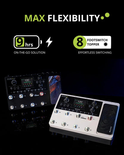 MOOER GE150 Max Li Guitar Multi Effects Pedal 55 Amp Models 200 Presets 9H Battery IR Loader 4 Footswitches for Live Performance