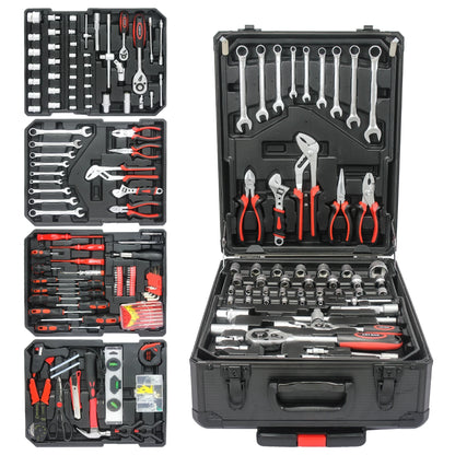 899 Piece Tool Set,Home Tool Kit with Rolling Toolbox,Complete Toolbox Set Hand Tool Set with Toolbox,Auto Repair Tool Set,Black
