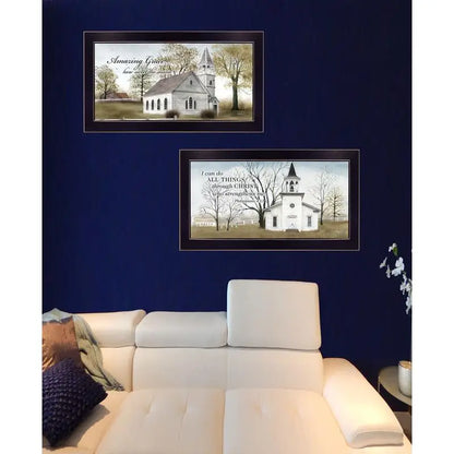 Amazing Grace Wall Art - 2-Piece Framed Vignette, Ready to Hang, Black Frame