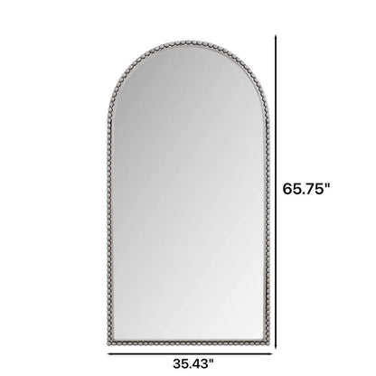Large Silver Arch Mirror Classic Wall Decor Full Body Standing Mirror for Bedroom Living Room Style