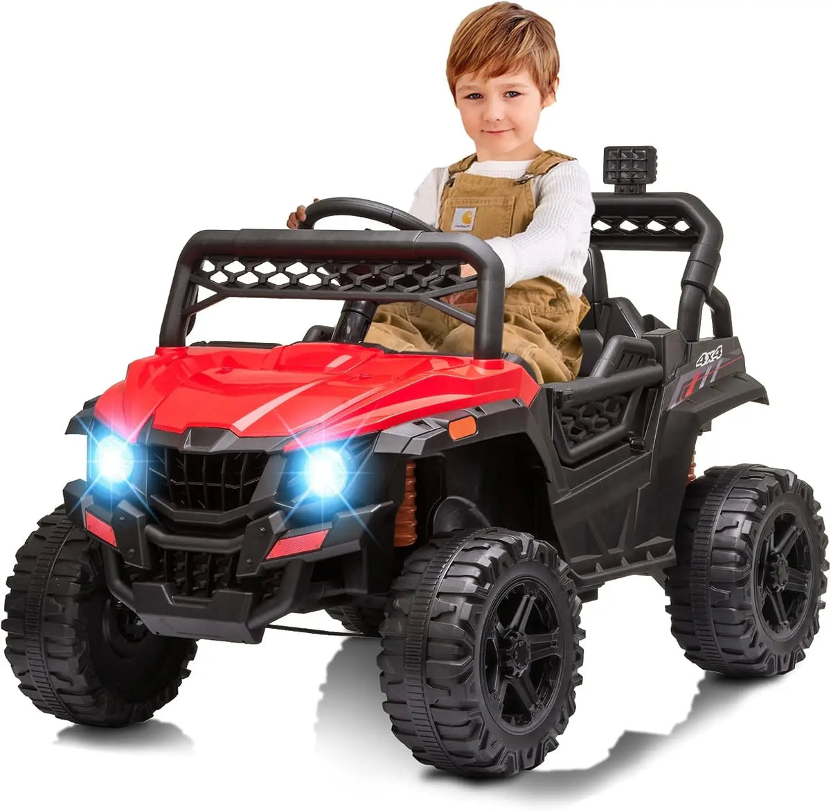 12V Kids Ride On Car Truck Toddlers Electric Car Toy with Remote Control, Spring Suspension, Led Lights, Music, for Boys Girls ﻿