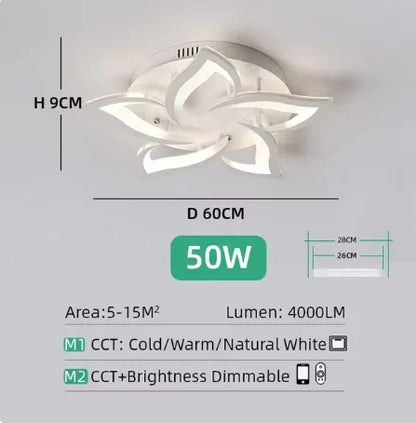 Modern LED Acrylic Creative Energy-saving Ceiling Light Dimming Remote Control Suitable for Bedrooms Living Rooms Dining Rooms