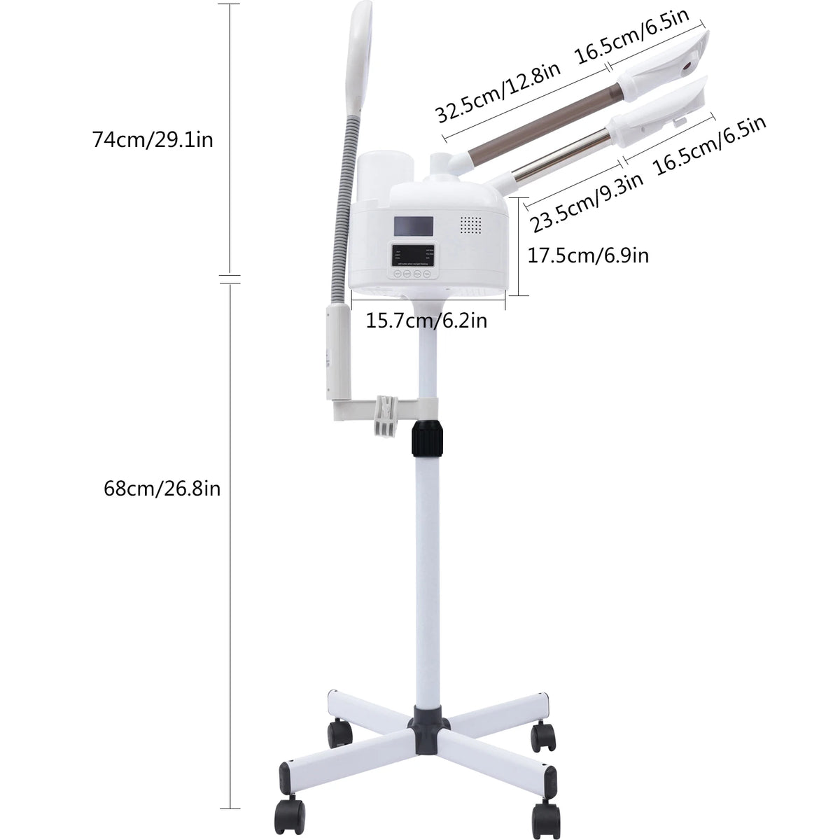 750W White Facial Steamer, Beauty Salon Spa Skin Care Instrument Ozone Facial Steamer Sprayer, Face Humidifier, for Home, Beauty