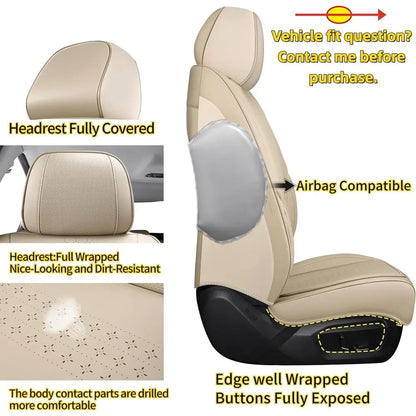 Car Seat Covers Front Pair Set Fit for Most Cars SUV Sedans Trucks Leather Car Seat Cushion Automotive Seat Cover Car Accessorie