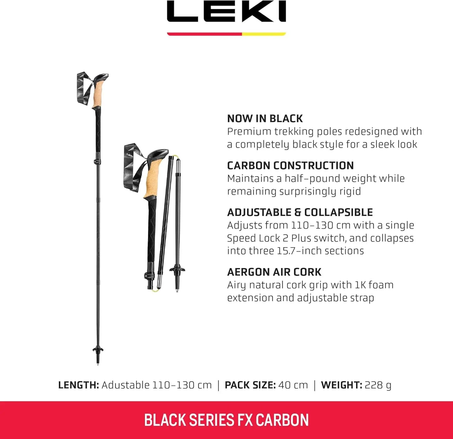 Foldable Carbon Trekking Poles - Lightweight Collapsible Walking Sticks for Hiking