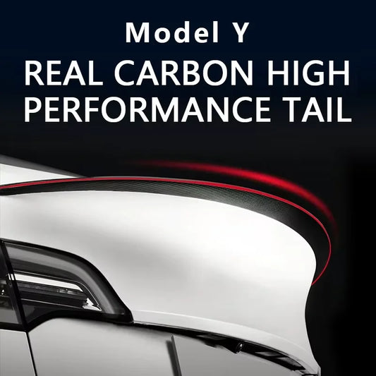 Real Carbon Fiber Spoiler for Tesla Mode Y 2024 - 2020 Accessories Car Rear Trunk Tail Wing Original Spoiler Modification Parts