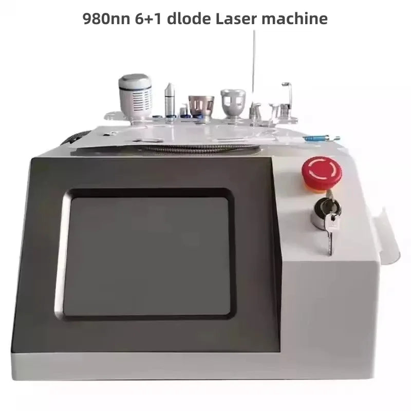 980nm Diode Laser Machine 6 in 1 Used For Vessel Removal Couperose Spider Veins Fungal Nails Local Fat Dissolution Physiotherapy