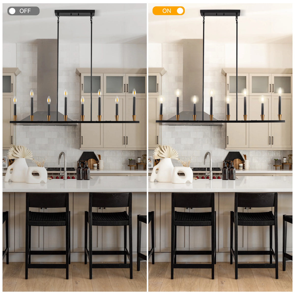 8 Light Dining Room Black Chandelier Kitchen Island Lighting Lights Fixture Farmhouse Chandeliers For Coffe Shop Bar