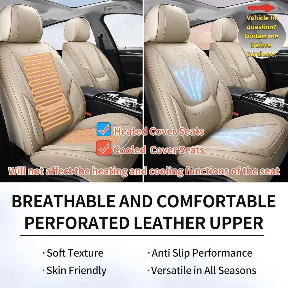 Car Seat Covers Front Pair Set Fit for Most Cars SUV Sedans Trucks Leather Car Seat Cushion Automotive Seat Cover Car Accessorie